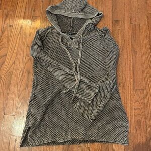 Very J Dark Gray Knit Hoodie